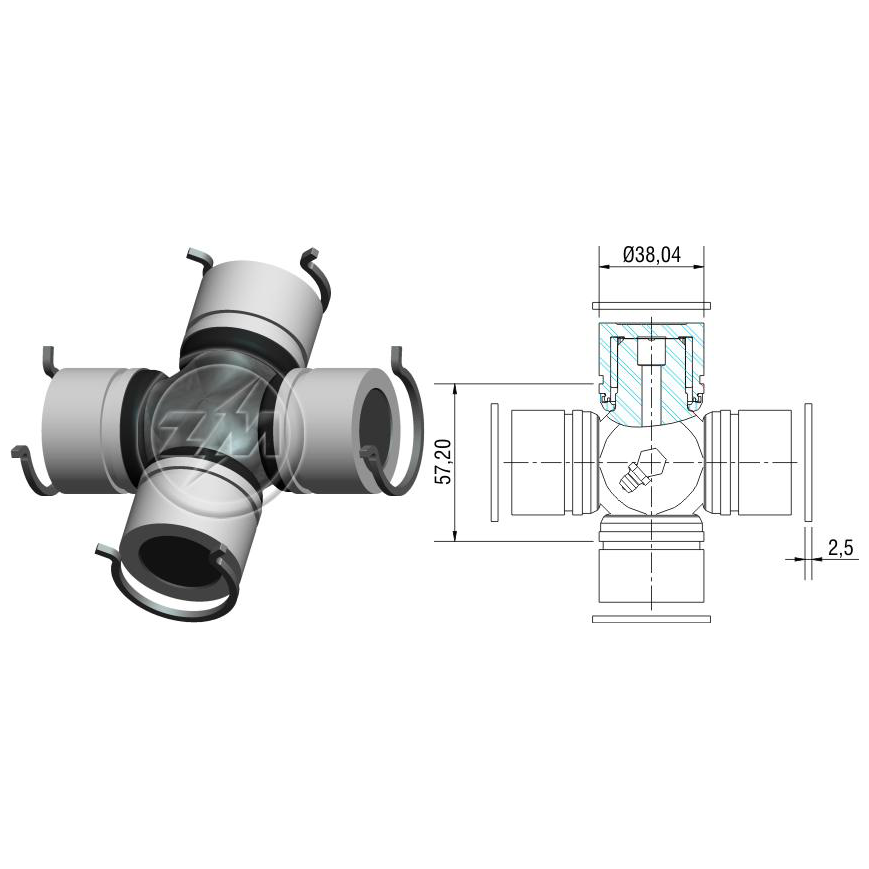 Cruzeta do Cardan - ZM - 35.002.04 - (1)