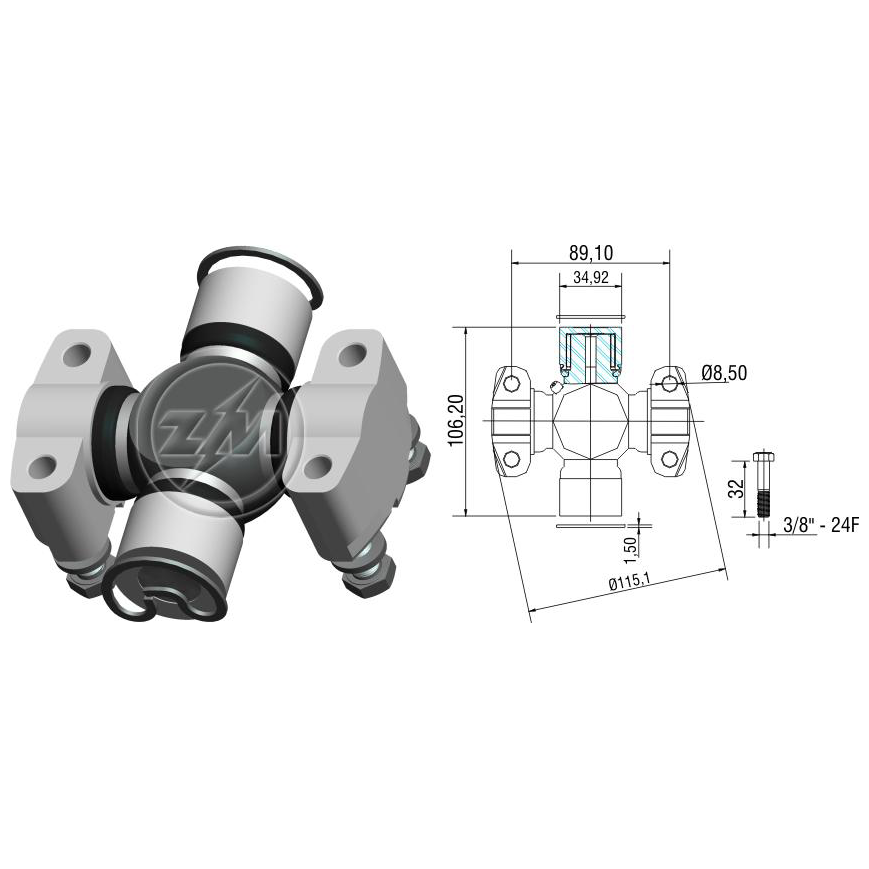Cruzeta do Cardan - ZM - 35.003.02 - (1)