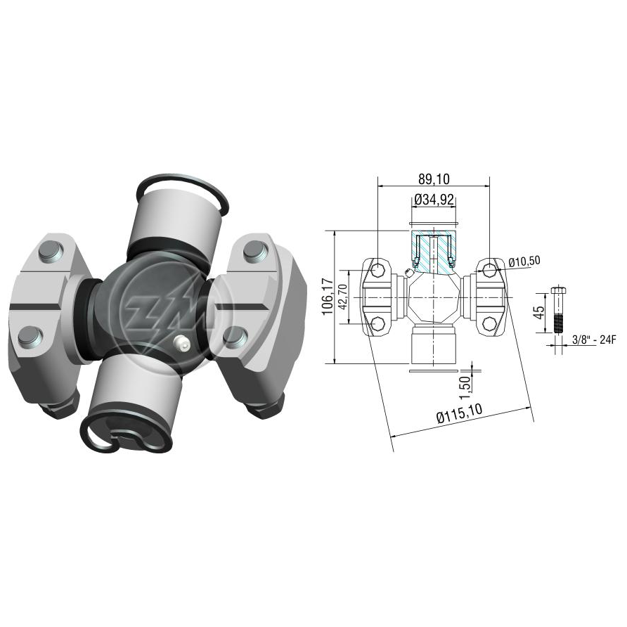 Cruzeta do Cardan - ZM - 35.003.04 - (1)