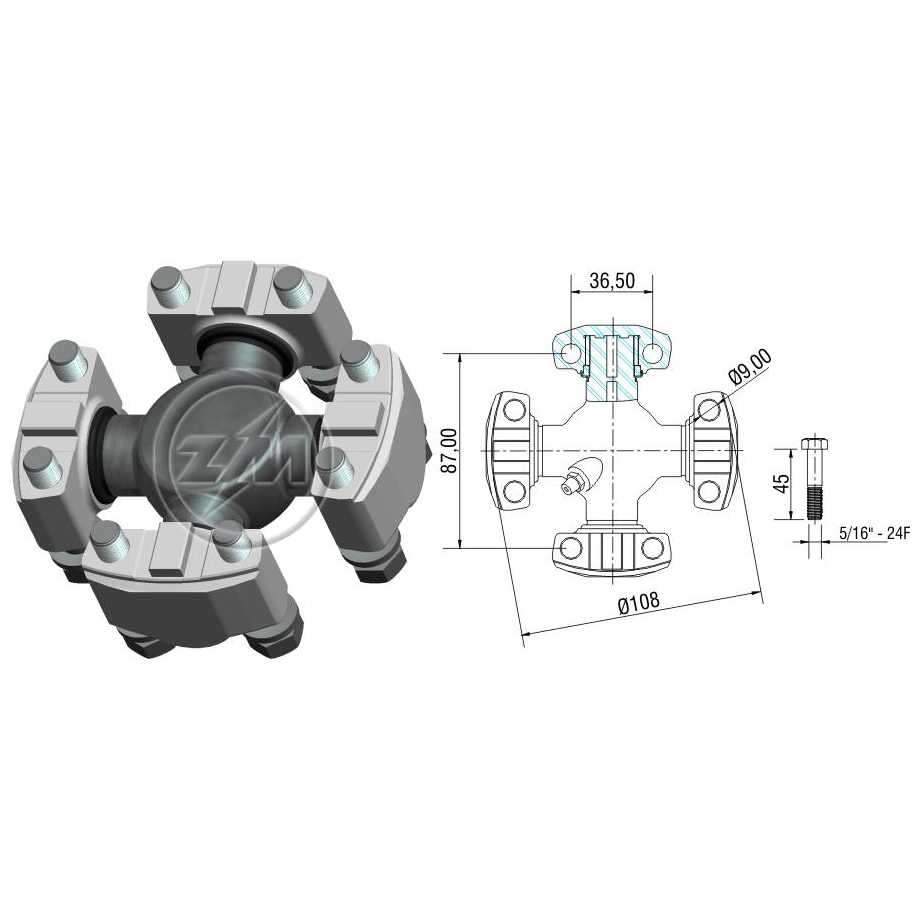 Cruzeta do Cardan - ZM - 35.005.01 - (1)