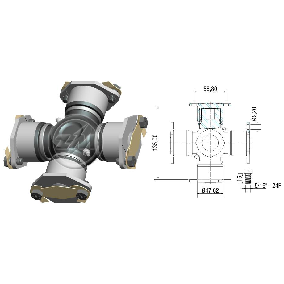 Cruzeta do Cardan - ZM - 35.007.00 - (1)