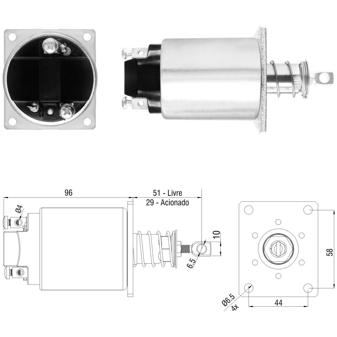 Solenoide de Corte da Bomba Injetora - ZM - 3-733 - (1)