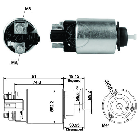 Relê Auxiliar de Partida - ZM - 3-866 - (1)