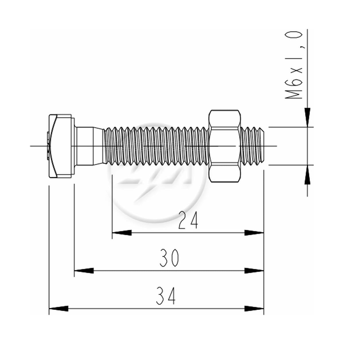 Kit 250 Parafuso Terminal Bateria M6-1,0x30/34 CH10 - ZM - 4000699 - (2)