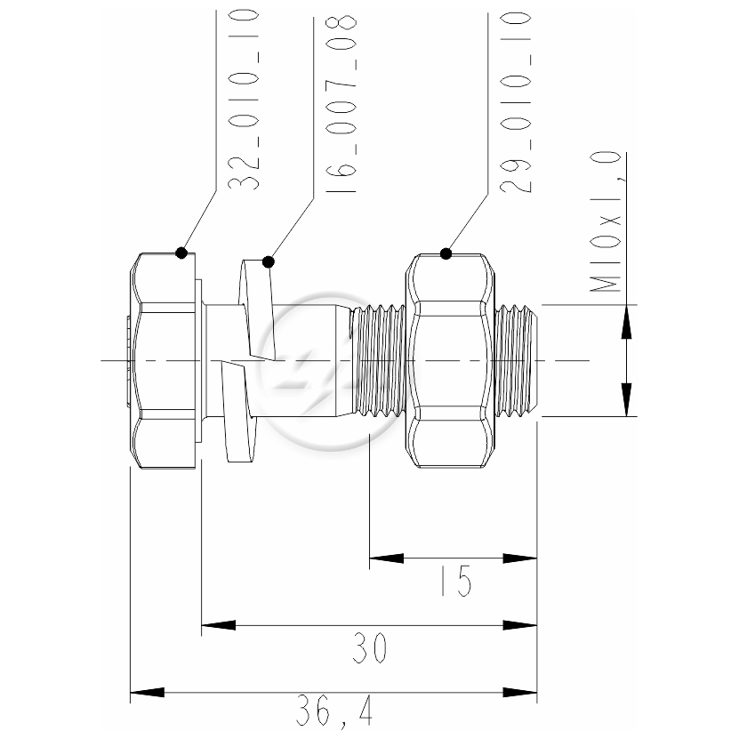 Kit 80 Parafuso Cardan M10-1,0 X 30 X CH17 - ZM - 40.010.10 - (2)