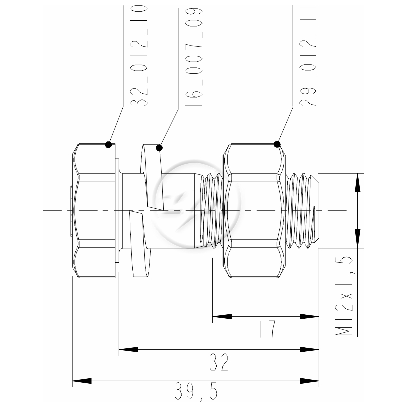 Kit 50 Parafuso Cardan M12-1,5x32xCH19xH10 - ZM - 40.012.10 - (2)
