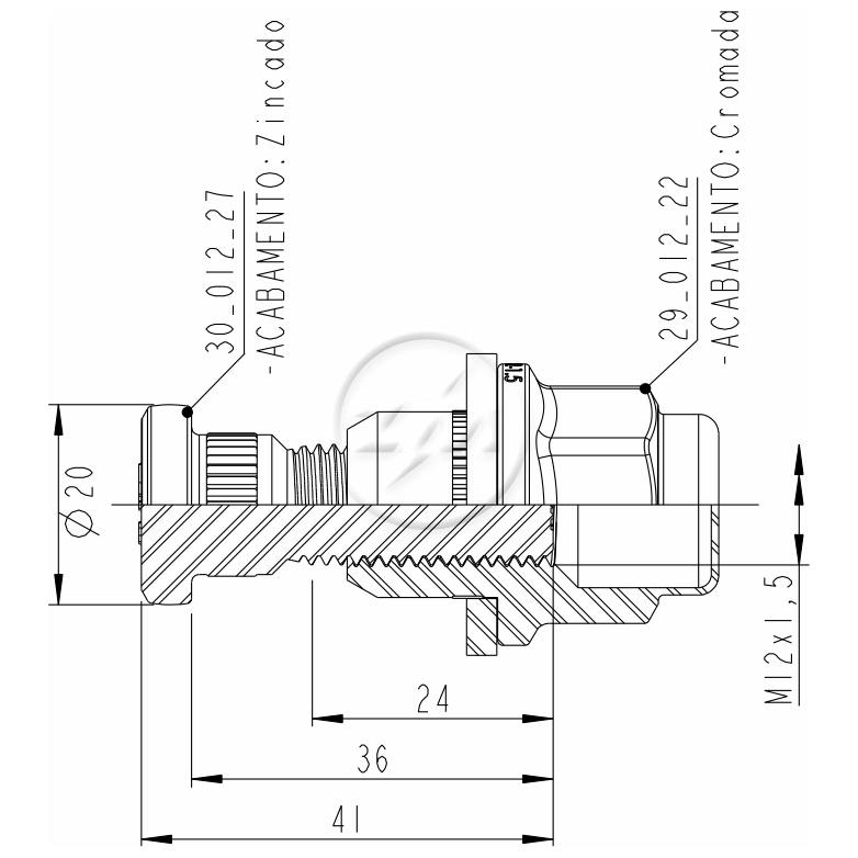 Kit 50 Parafuso Roda M12-1,5x36/41xCH21xH37 - ZM - 40.012.26 - (2)