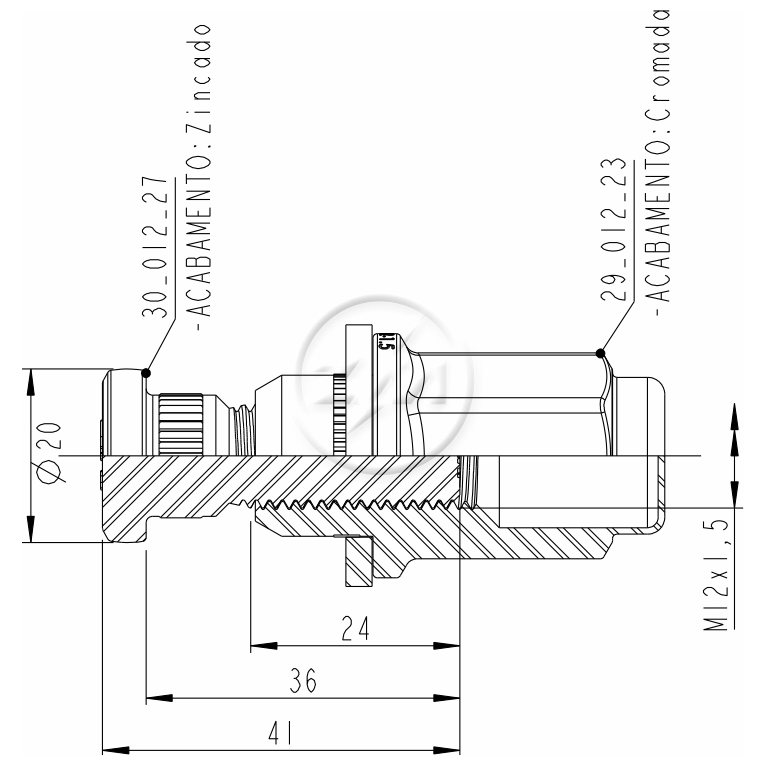 Kit 50 Parafuso Roda M12-1,5x36/41xCH21xH47 - ZM - 40.012.27 - (2)
