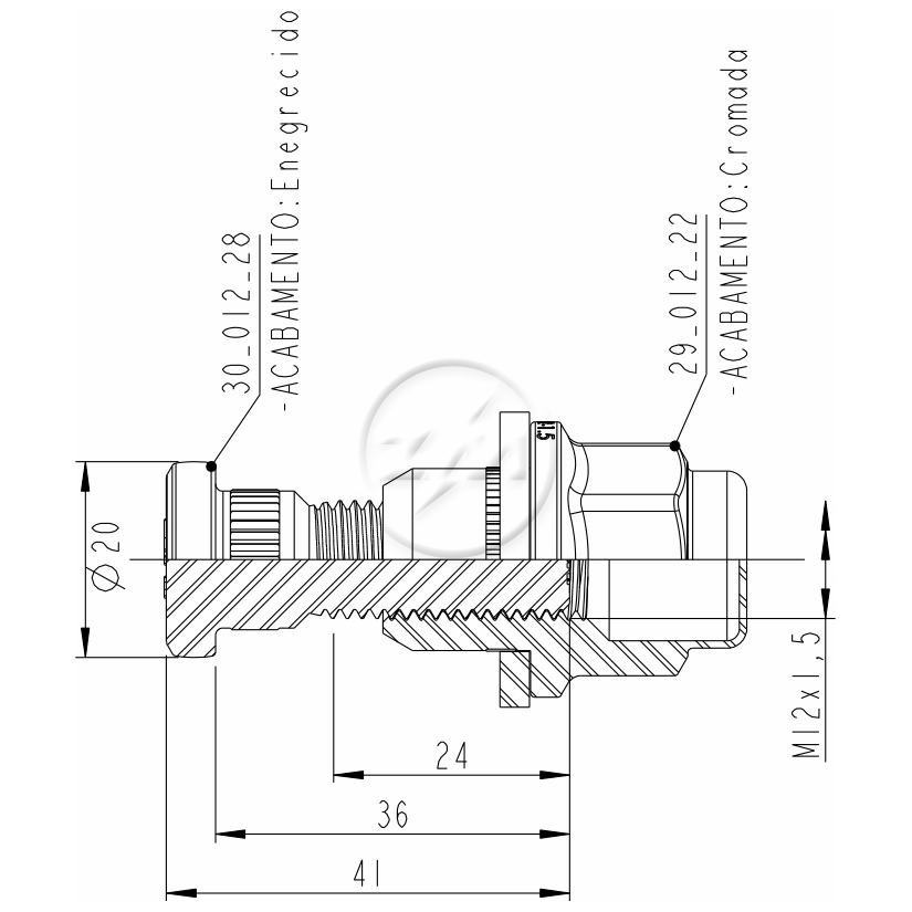 Kit 50 Parafuso Roda M12-1,5x36/41xCH21xH37 - ZM - 40.012.28 - (2)