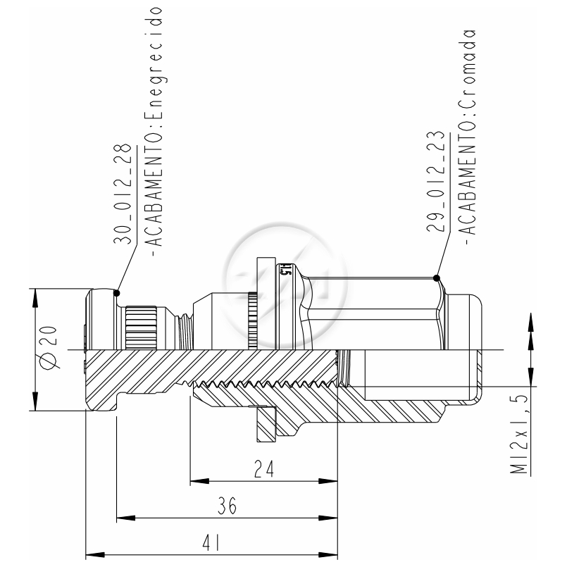 Kit 50 Parafuso Roda M12-1,5x36/41xCH21xH47 - ZM - 40.012.29 - (2)