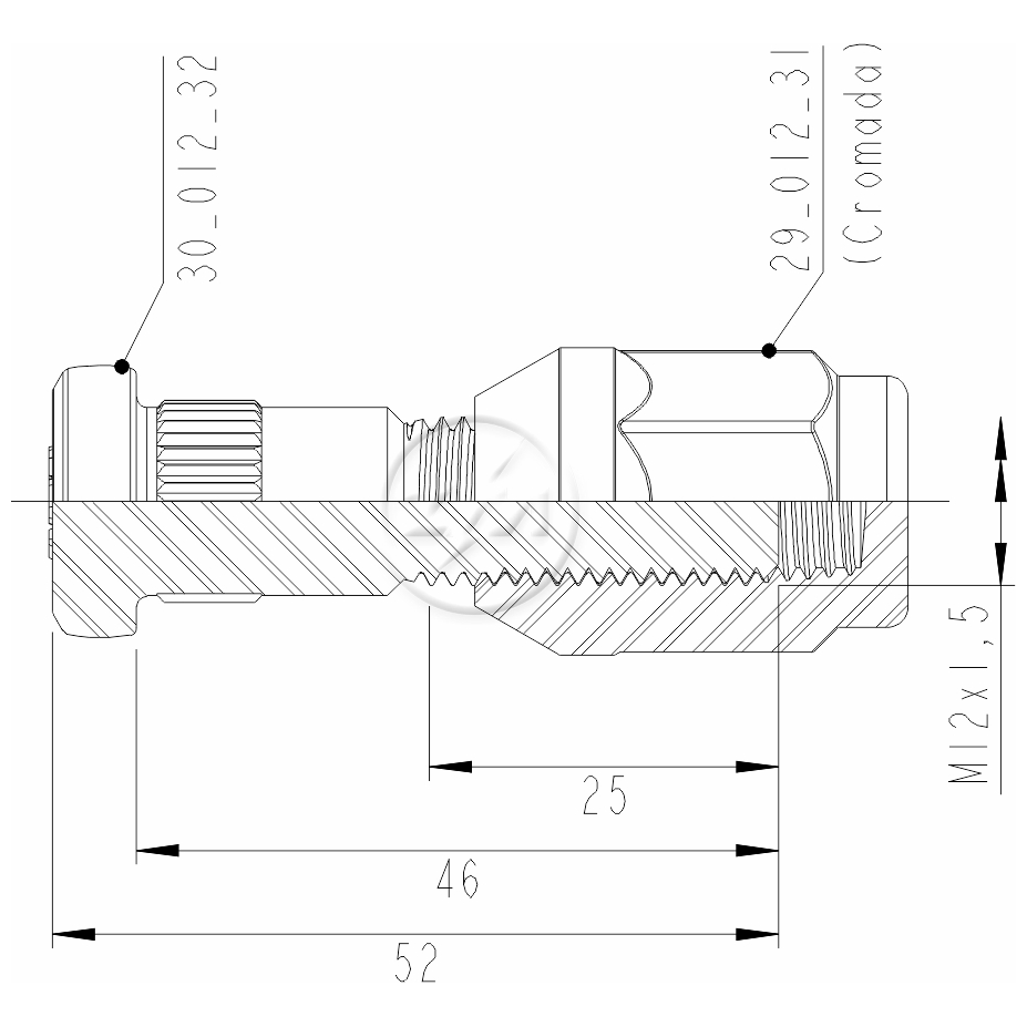 Kit 30 Parafuso Roda M12-1,5x46/45xCH19xH31 - ZM - 40.012.38 - (2)