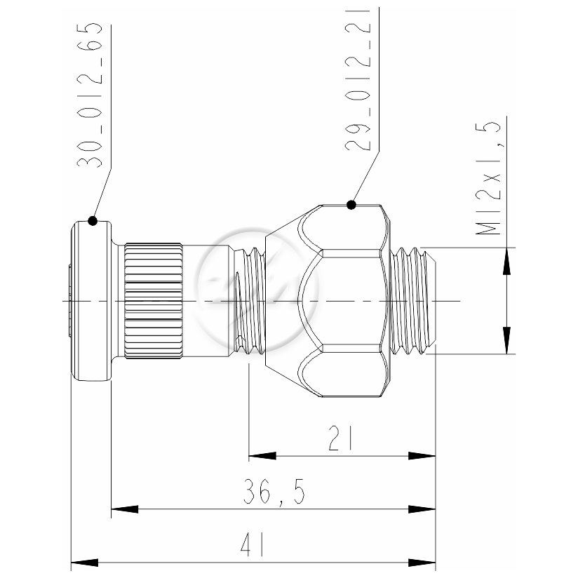 Kit 50 Parafuso Roda M12-1,5x36,5/41xCH19xH14 - ZM - 4001265 - (2)