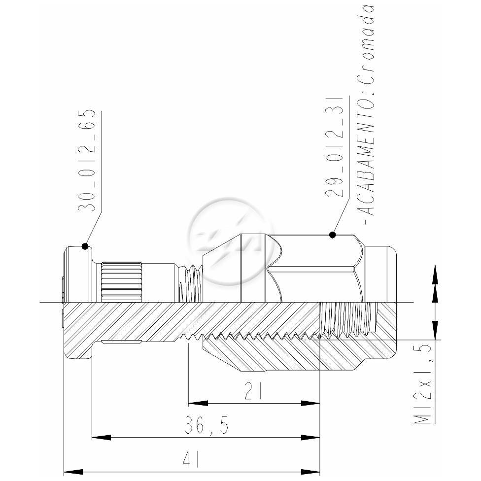 Kit 30 Parafuso Roda M12-1,5x36,5/41xCH19xH31 - ZM - 4001269 - (2)