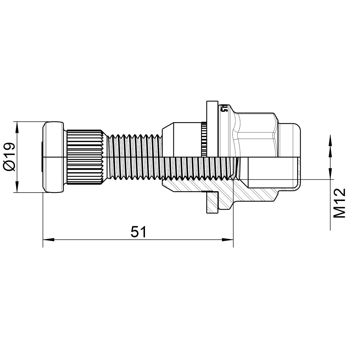 Kit 50 Parafuso Roda M12-1,5x45,5/51xCH21xH37 - ZM - 4001299 - (2)