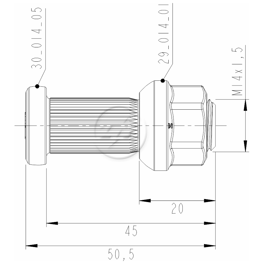 Kit 30 Parafuso Roda M14-1,5x45/50,5xCH19xH18 - ZM - 4001405 - (2)