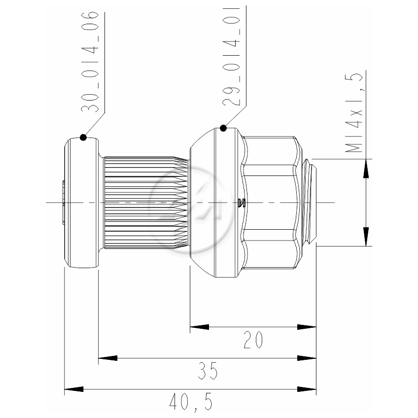 Kit 30 Parafuso Roda M14-1,5x35/40,5xCH19xH18 - ZM - 4001406 - (2)