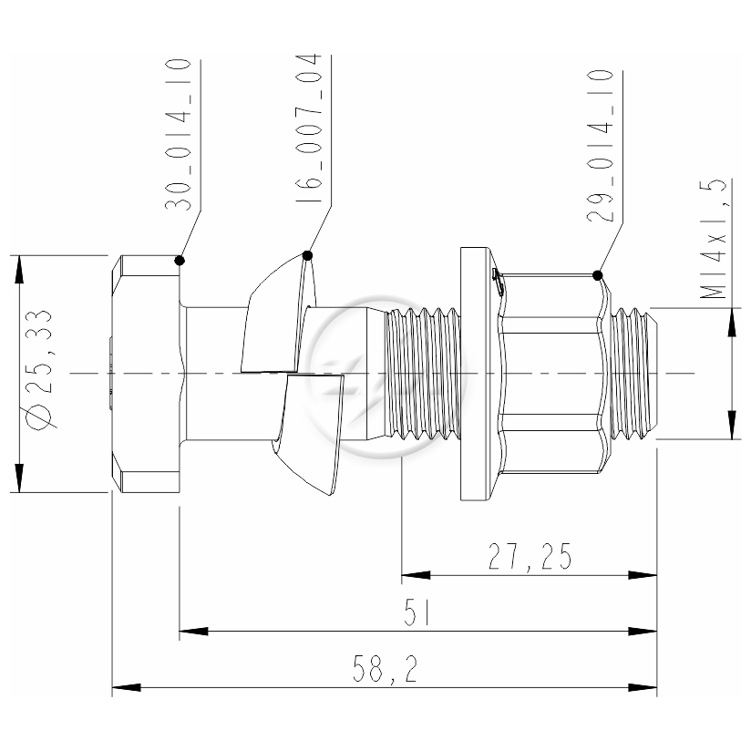 Kit 30 Parafuso Roda M14-1,5x51/58,2xCH19xH16 - ZM - 4001409 - (2)