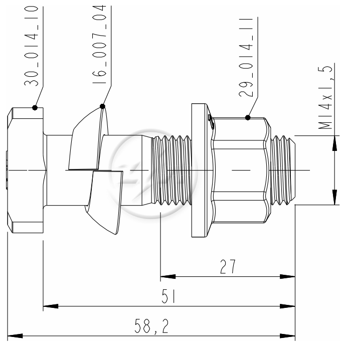 Kit 30 Parafuso Roda M14-1,5x51/58,2xCH19xH16 - ZM - 4001416 - (2)