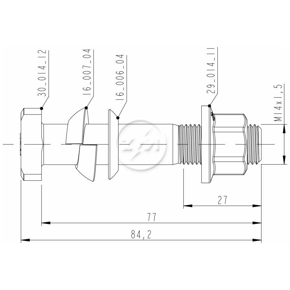 Kit 30 Parafuso Roda M14-1,5x77/84,2xCH19xH16 - ZM - 4001418 - (2)