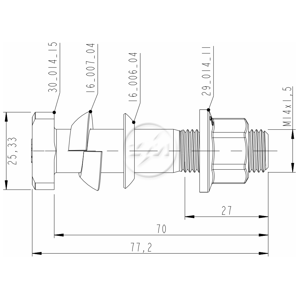 Kit 30 Parafuso Roda M14-1,5x70/77,2xCH19xH16 - ZM - 4001419 - (2)