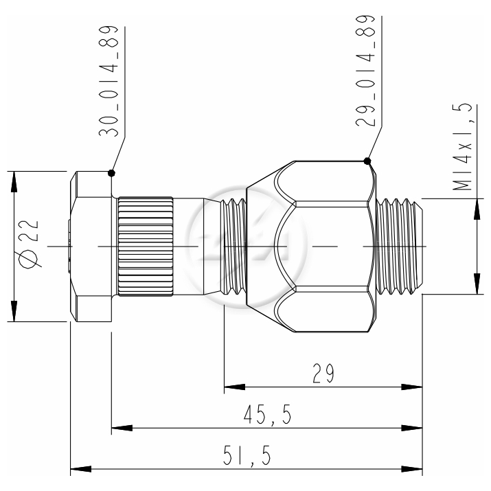 Kit 30 Parafuso Roda M14-1,5x45,5/51,5xCH22 - ZM - 40.014.89 - (2)