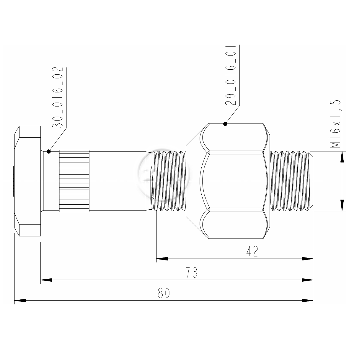 Kit 30 Parafuso Roda M16-1,5x73/80xCH27xH22,5 - ZM - 4001602 - (2)