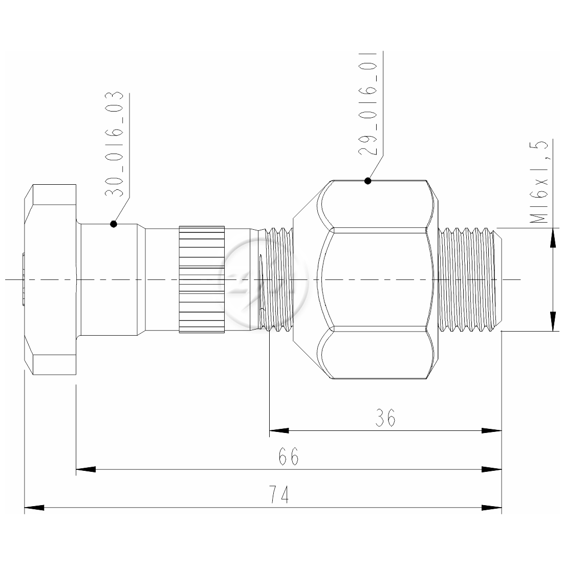 Kit 35 Parafuso Roda M16-1,5x66/74xCH27xH22,5 - ZM - 4001603 - (2)