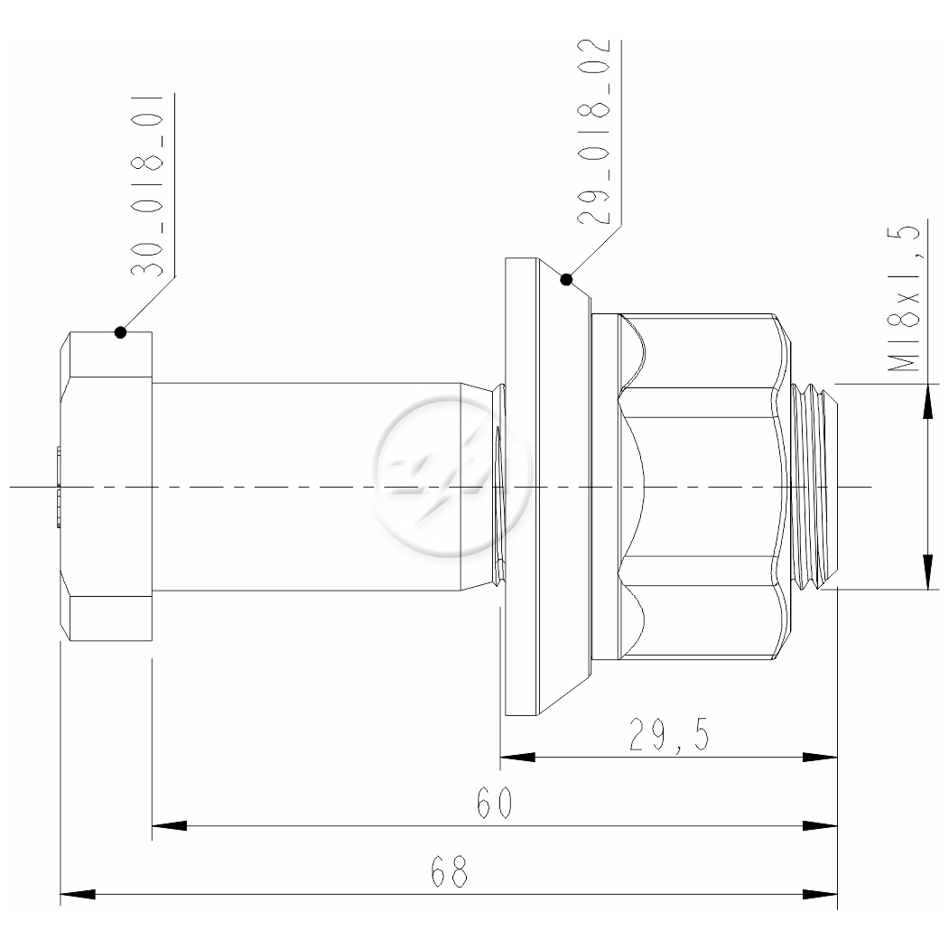 Kit 50 Parafuso Roda M18-1,5x60/68xCH27xH25 - ZM - 40.018.05 - (2)