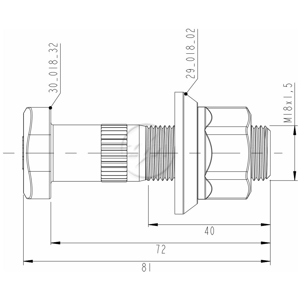 Kit 40 Parafuso Roda M18-1,5x72/81xCH27xH25 - ZM - 40.018.32 - (2)