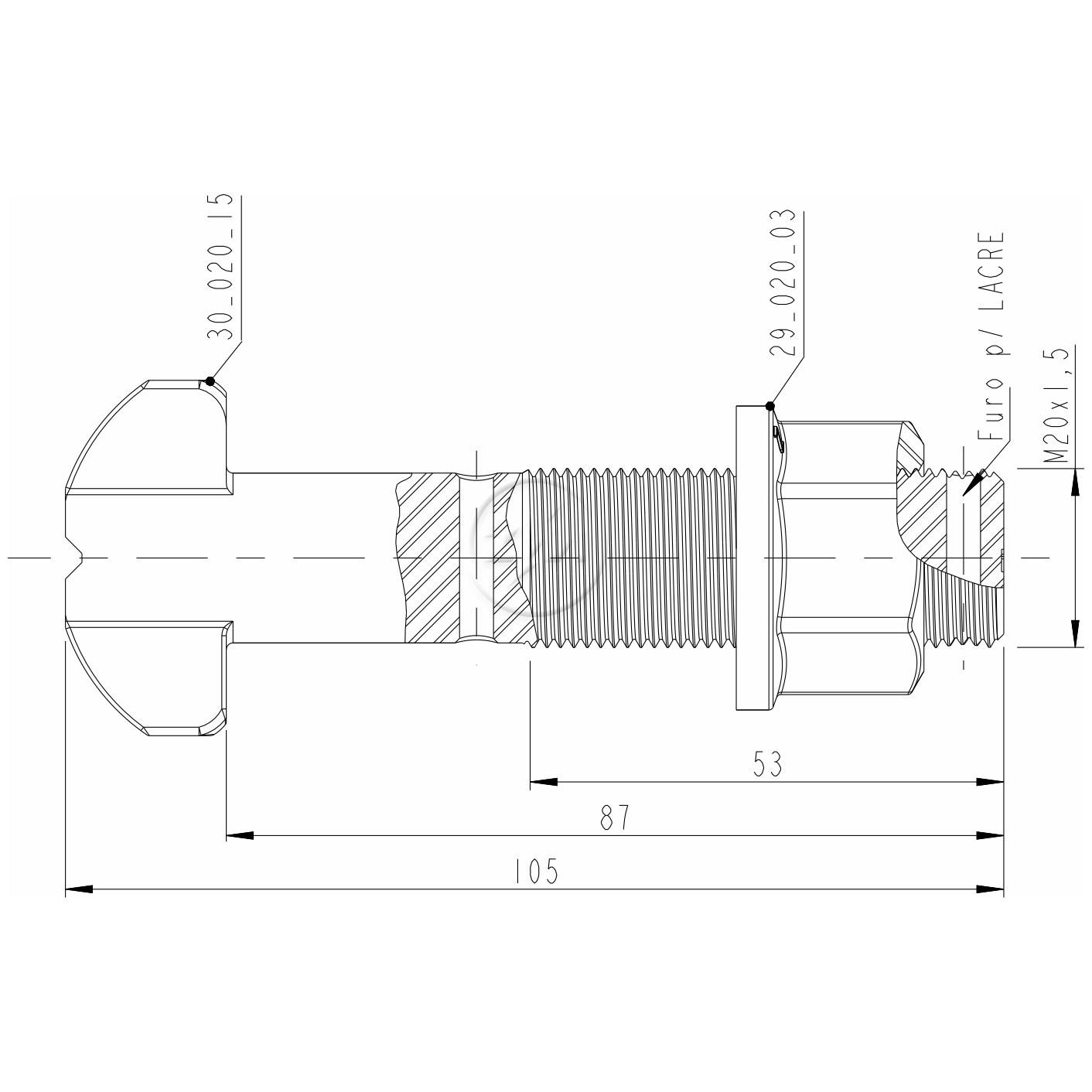 Kit 30 Parafuso Roda M20-1,5x87/105xCH27xH21 - ZM - 4002025 - (2)