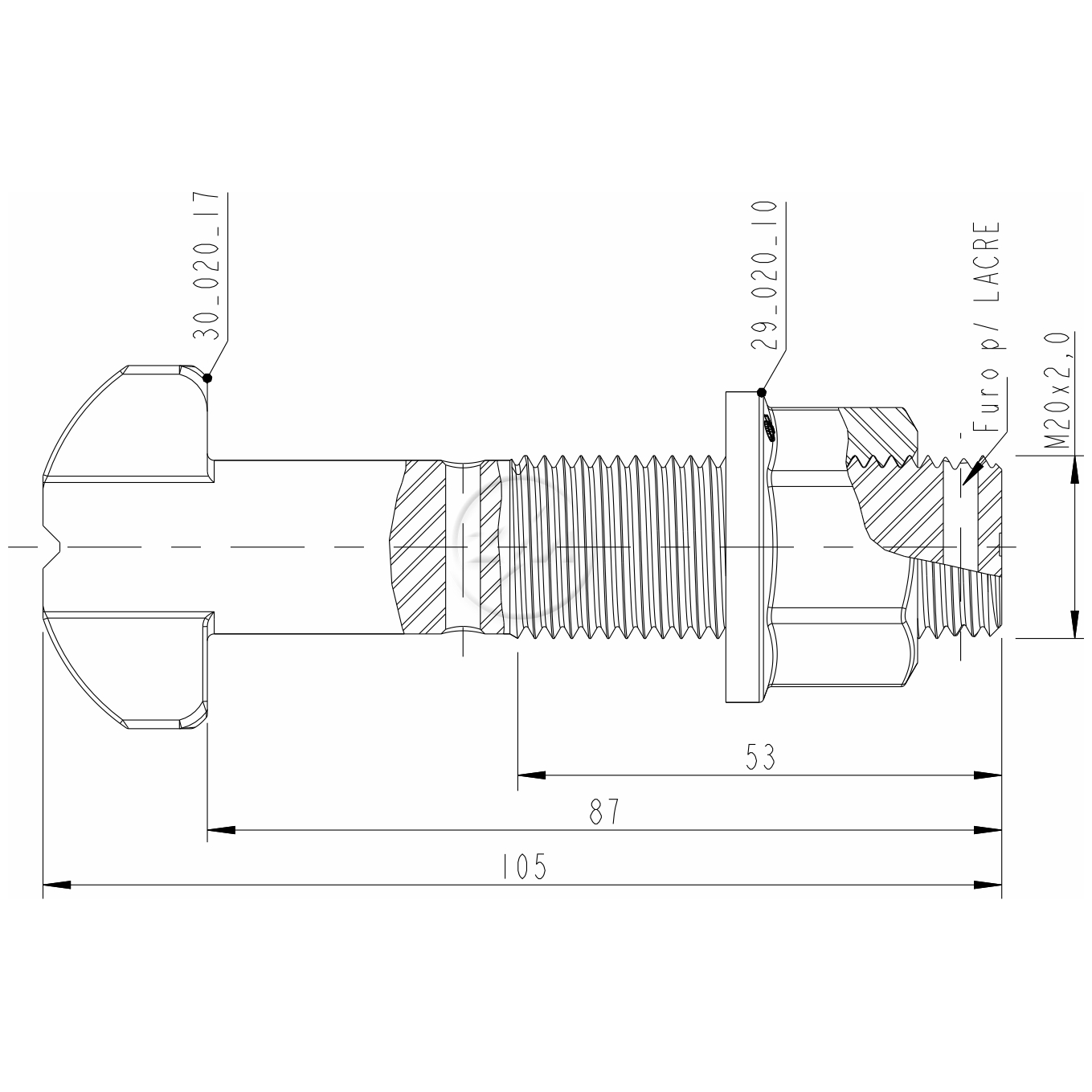 Kit 30 Parafuso Roda M20-2,0x87/105xCH27xH21 - ZM - 4002027 - (2)
