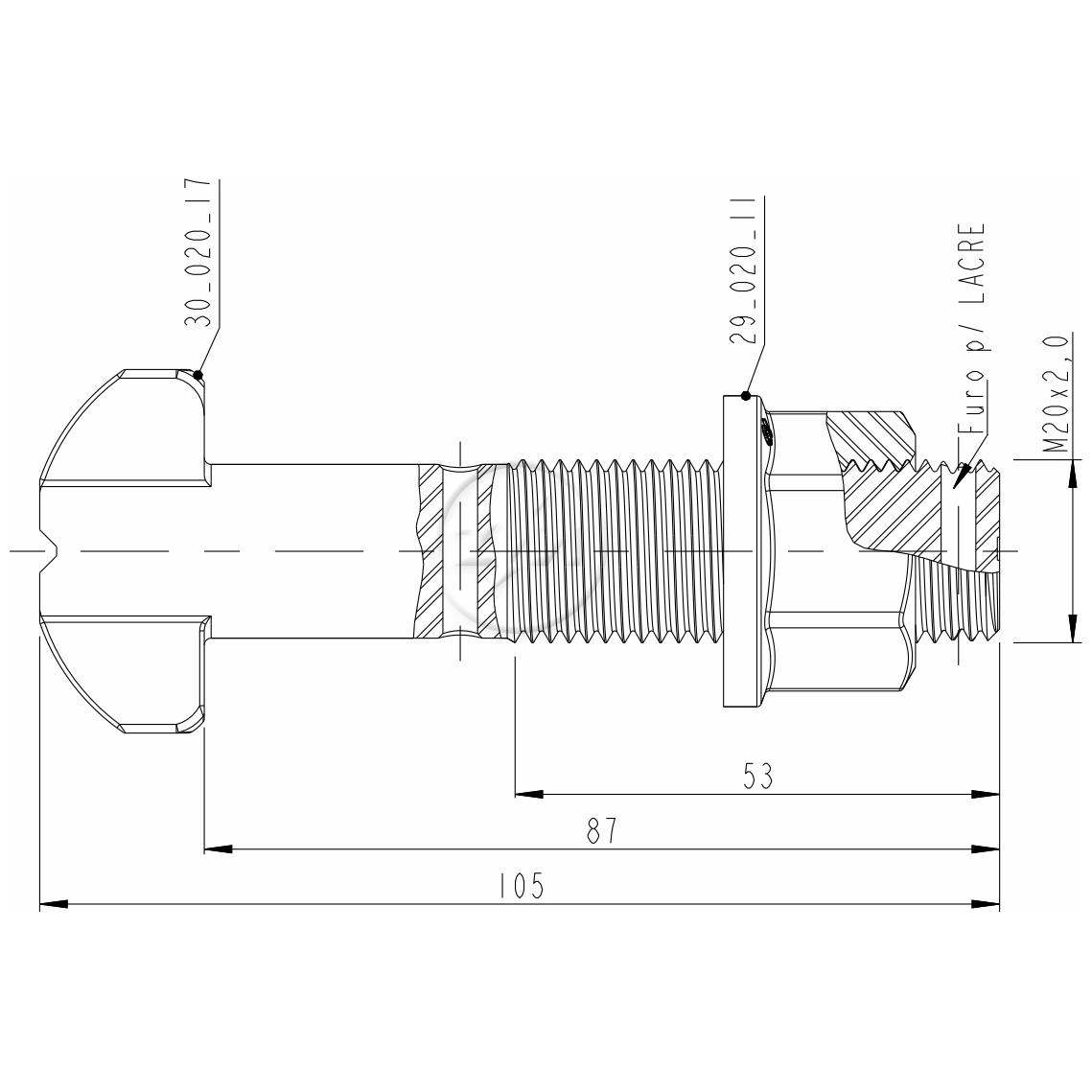 Kit 30 Parafuso Roda M20-2,0x87/105xCH27xH21 - ZM - 4002029 - (2)
