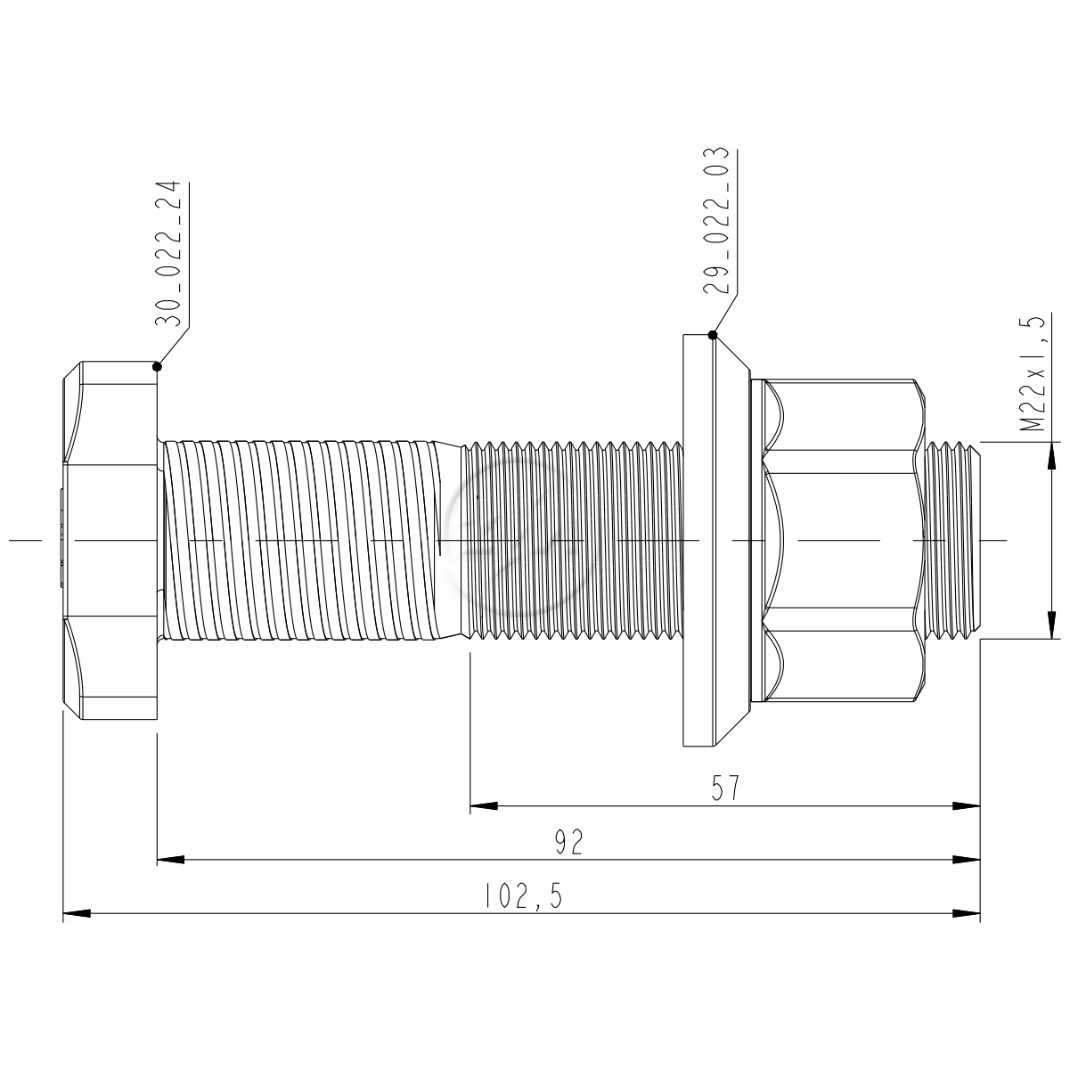 Kit 24 Parafuso Roda M22-1,5x92/102,5xCH32 - ZM - 40.022.66 - (2)
