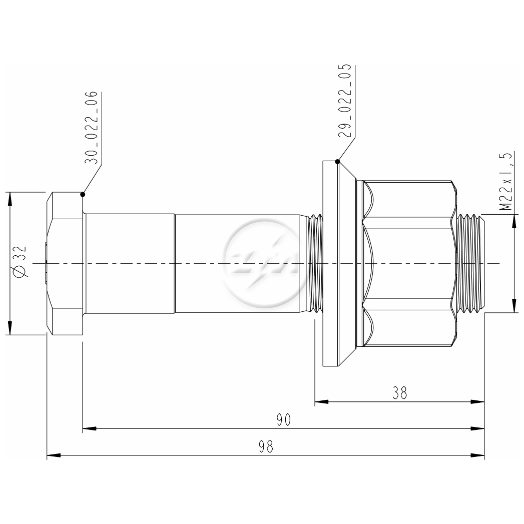 Kit 24 Parafuso Roda M22-1,5x90/100xCH33xH30 - ZM - 4002299 - (2)