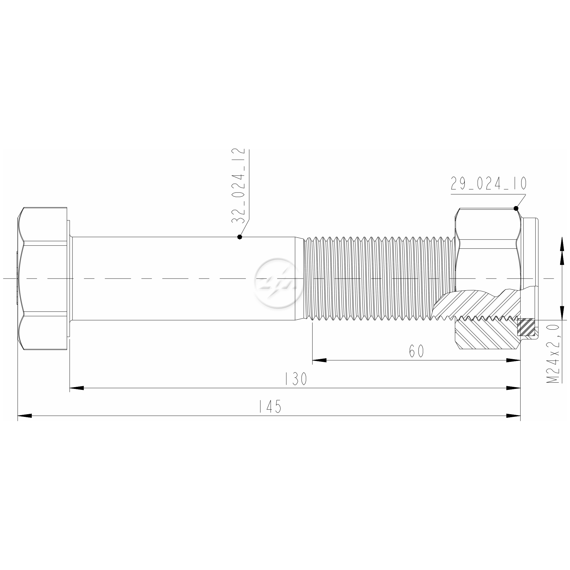 Kit 16 Parafuso Pino Tensor M24-2,0x130xCH36 - ZM - 4002412 - (2)