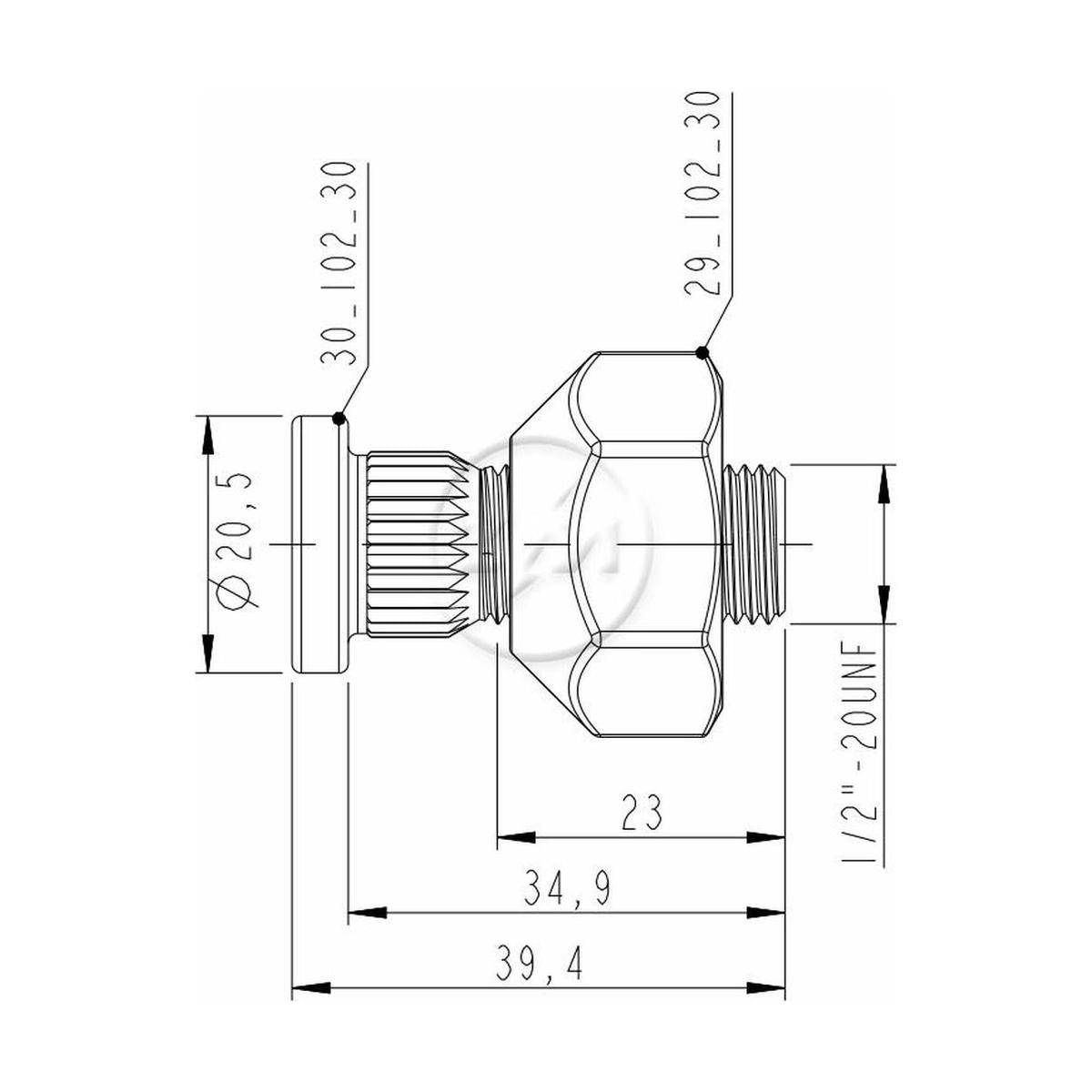 Kit 50 Parafuso Roda 1/2"x34,9/39,4xCH1.1/16" - ZM - 4010230 - (2)