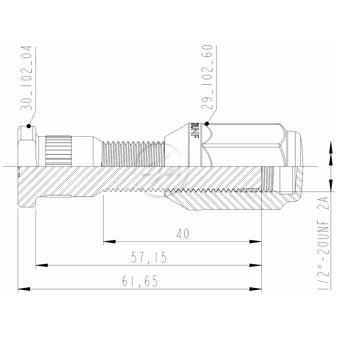 Kit 50 Parafuso Roda 1/2"x57,2/61,6xCH13/16" - ZM - 4010264 - (2)