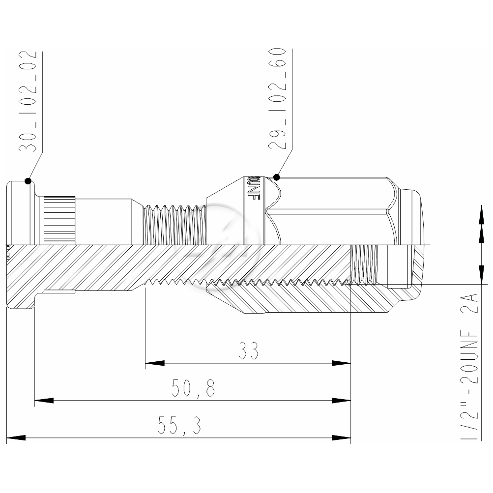 Kit 50 Parafuso Roda 1/2"x50,8/55,3xCH3/4"xH35 - ZM - 4010265 - (2)