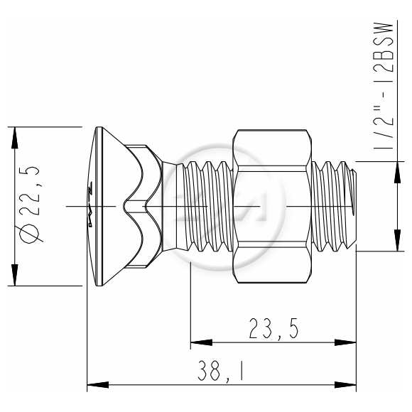 Kit 50 Parafuso para Arados 1/2"-12BSWx1,1/2" - ZM - 4012062 - (2)