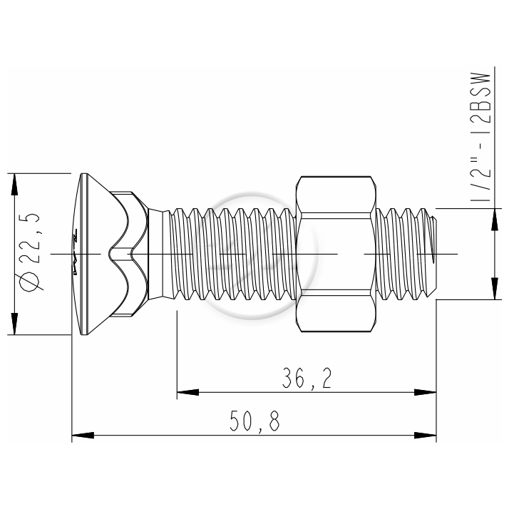Kit 50 Parafuso para Arados 1/2"-12BSWx2" (2) - ZM - 4012064 - (2)
