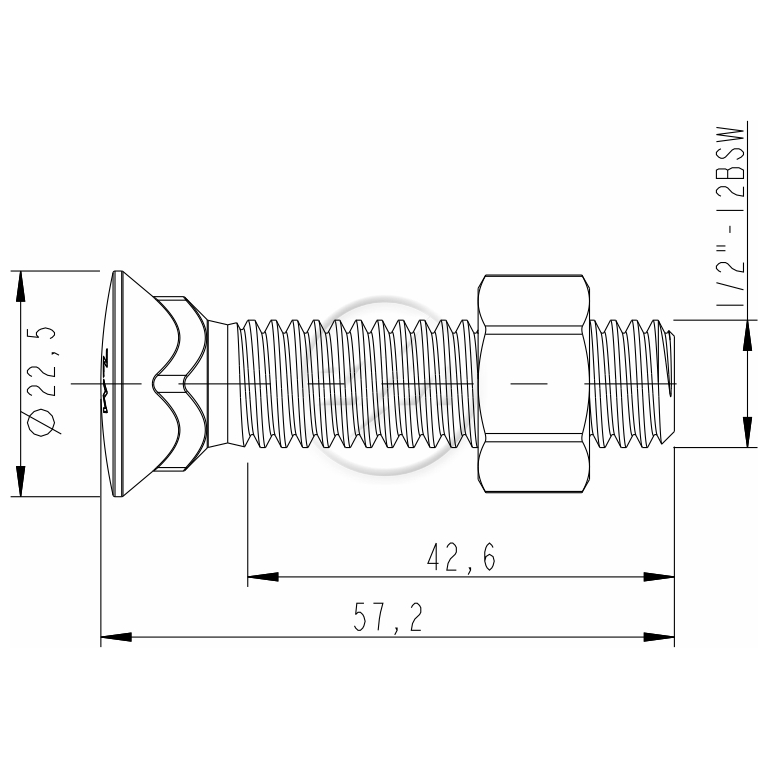 Kit 50 Parafuso para Arados 1/2"-12BSWx2.1/4" - ZM - 4012065 - (2)