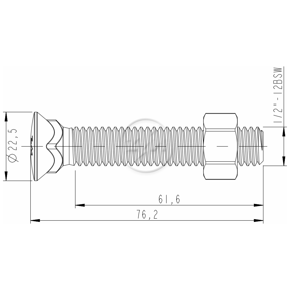 Kit 50 Parafuso para Arados 1/2"-12BSWx3" (2) - ZM - 4012068 - (2)
