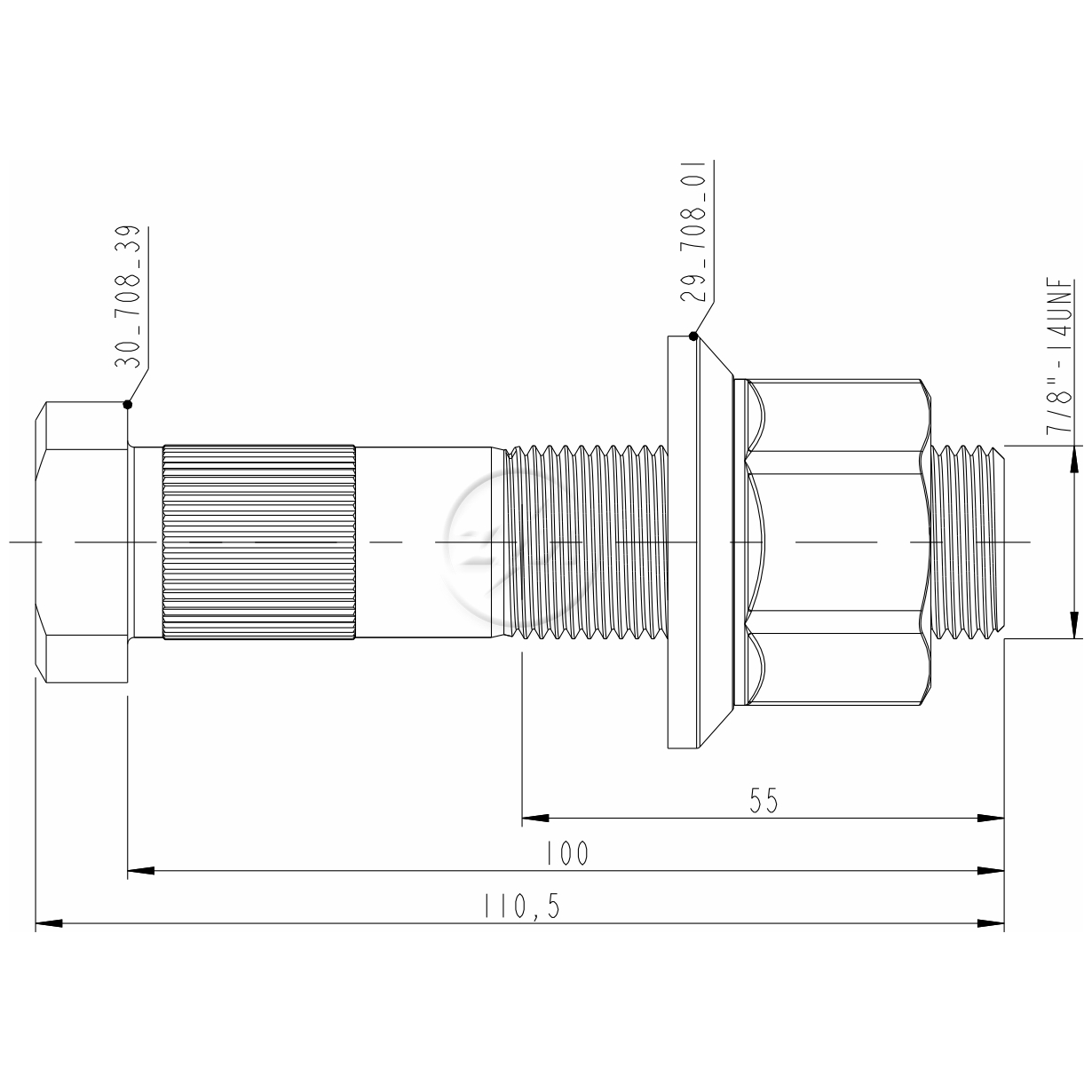 Kit 24 Parafuso Roda 7/8"x100/110,5xCH1.5/16" - ZM - 4070839 - (2)