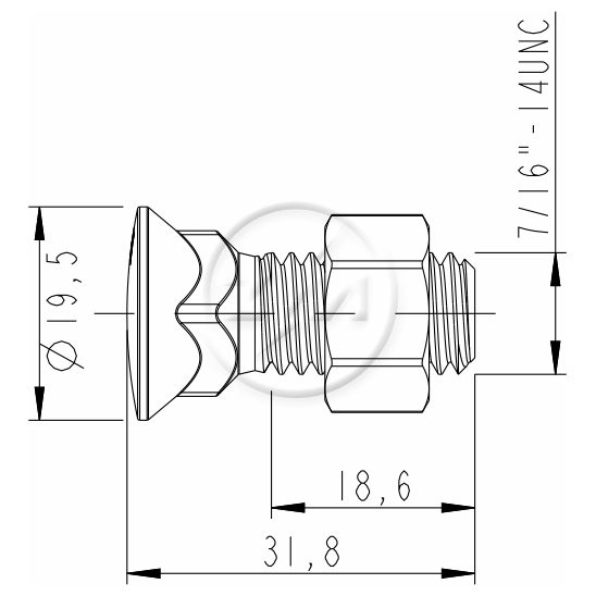 Kit 100 Parafuso Arados 7/16"x 1,1/4"xCH5/8" - ZM - 4076161 - (2)