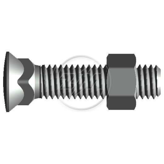 Kit 100 Parafuso para Arados 7/16"x 2"xCH5/8" - ZM - 4076164 - (1)