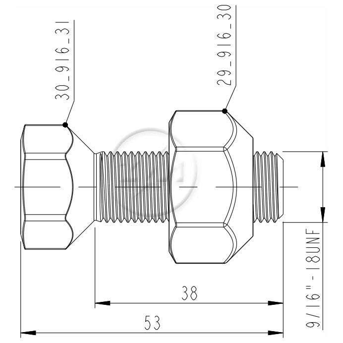 Kit 50 Parafuso Roda 9/16"-18UNF X 38/53 - ZM - 40.916.31 - (2)