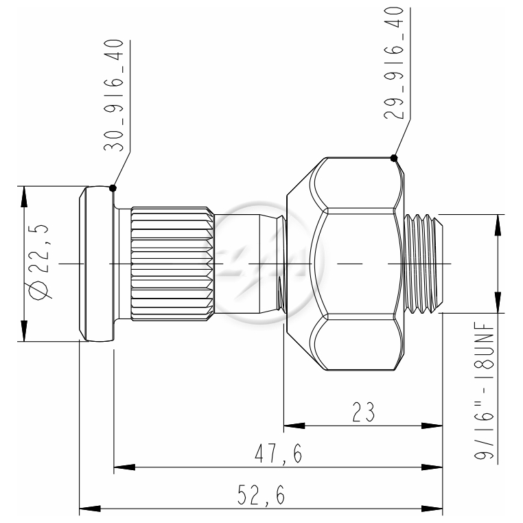 Kit 50 Parafuso Roda 9/16"x47,6/52,6 - ZM - 40.916.40 - (2)