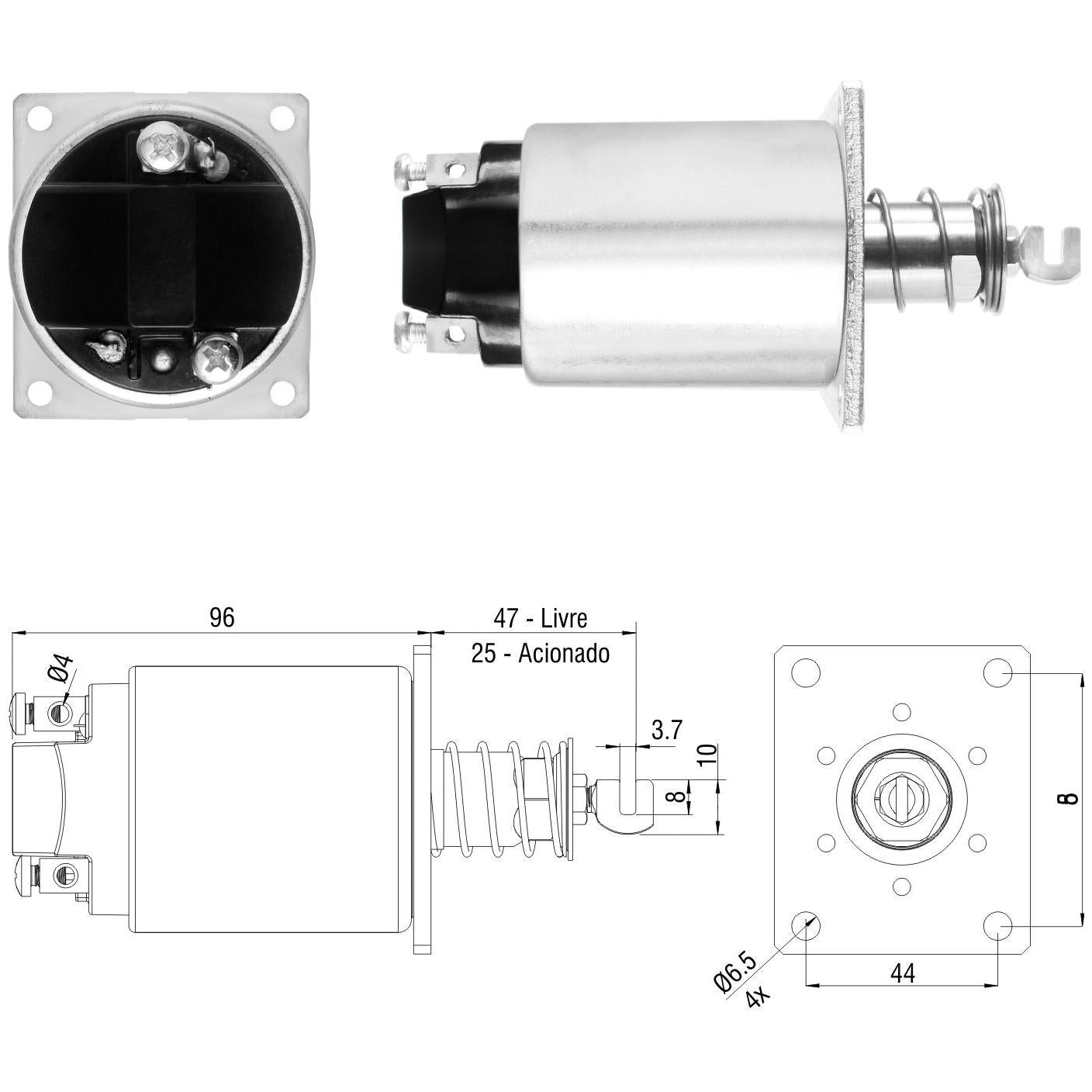 Solenoide de Corte da Bomba Injetora - ZM - 4-733 - (1)