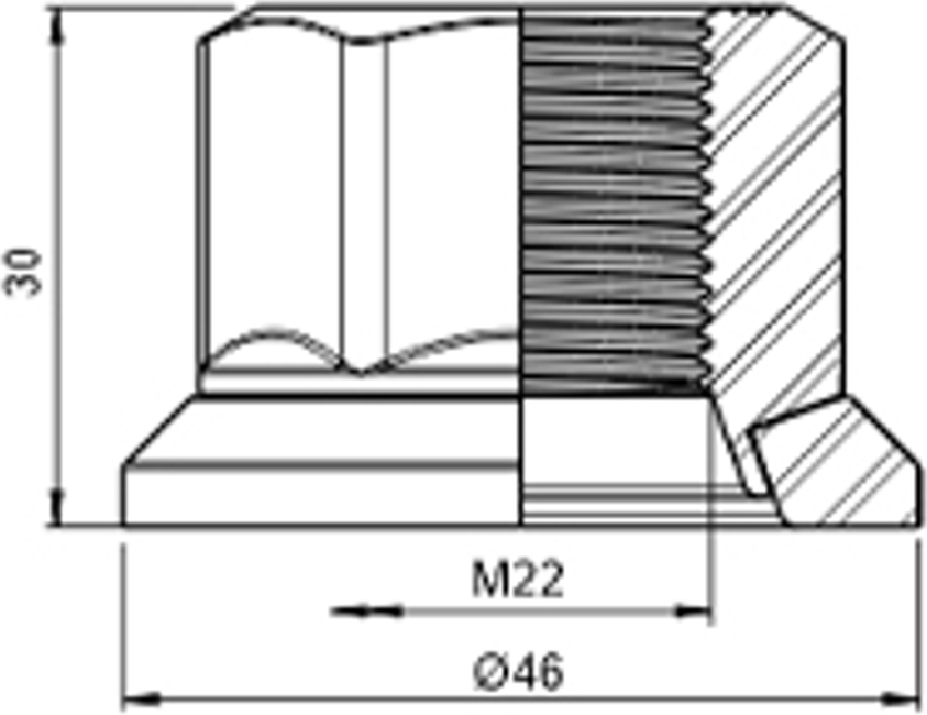 Kit 30 Porca da Roda M22-1,5 x CH33 x H30 - ZM - 529.022.05 - (2)