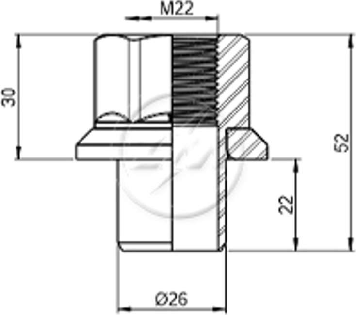 Kit 20 Porca Centralizadora Roda M22-1,5xCH33 - ZM - 52902255 - (2)